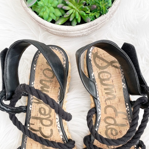 Sam Edelman Black Cristan Rope Espadrilles Sandals Size 9 - Picture 5 of 11